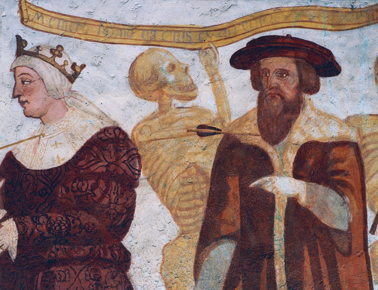 Śmierć z księciem, fragment z Tańca śmierci autorstwa Simone II Baschenis