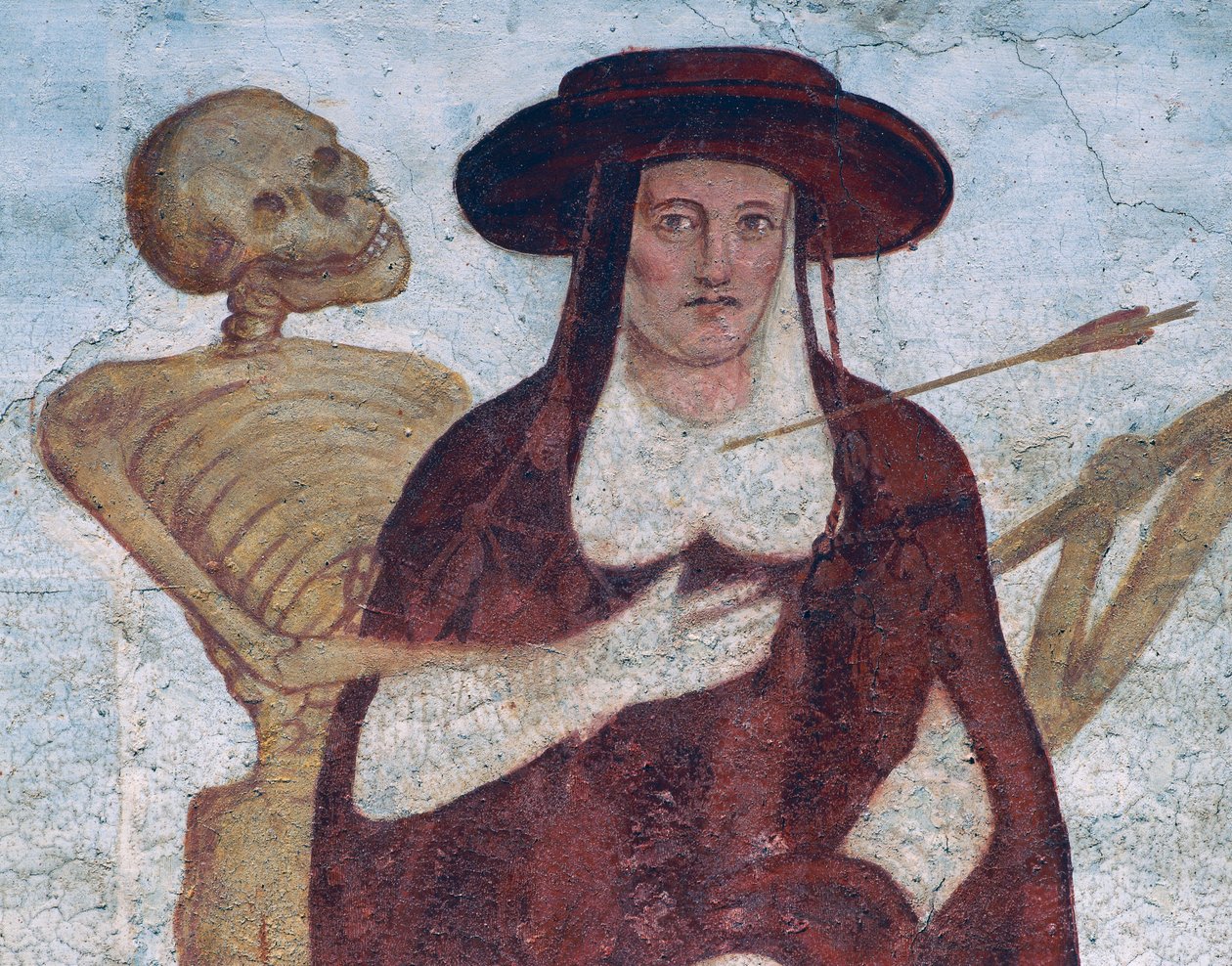 Kardynał i śmierć, fragment z Tańca śmierci autorstwa Simone II Baschenis