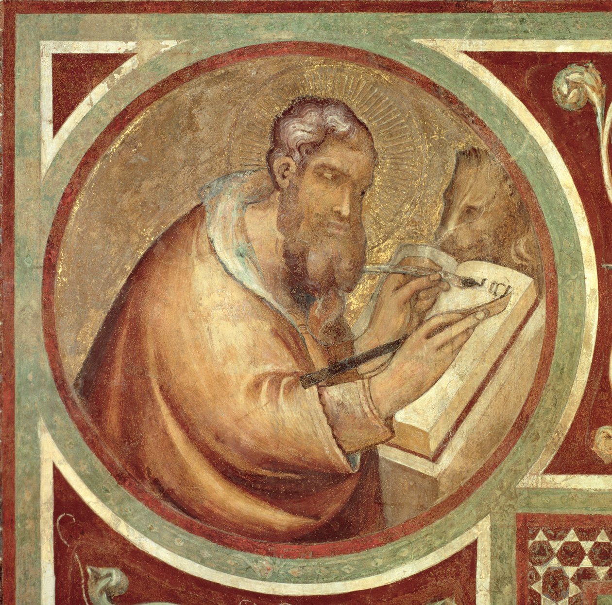 Maesta: Św. Marek z Lwem, detal z ramy autorstwa Simone Martini