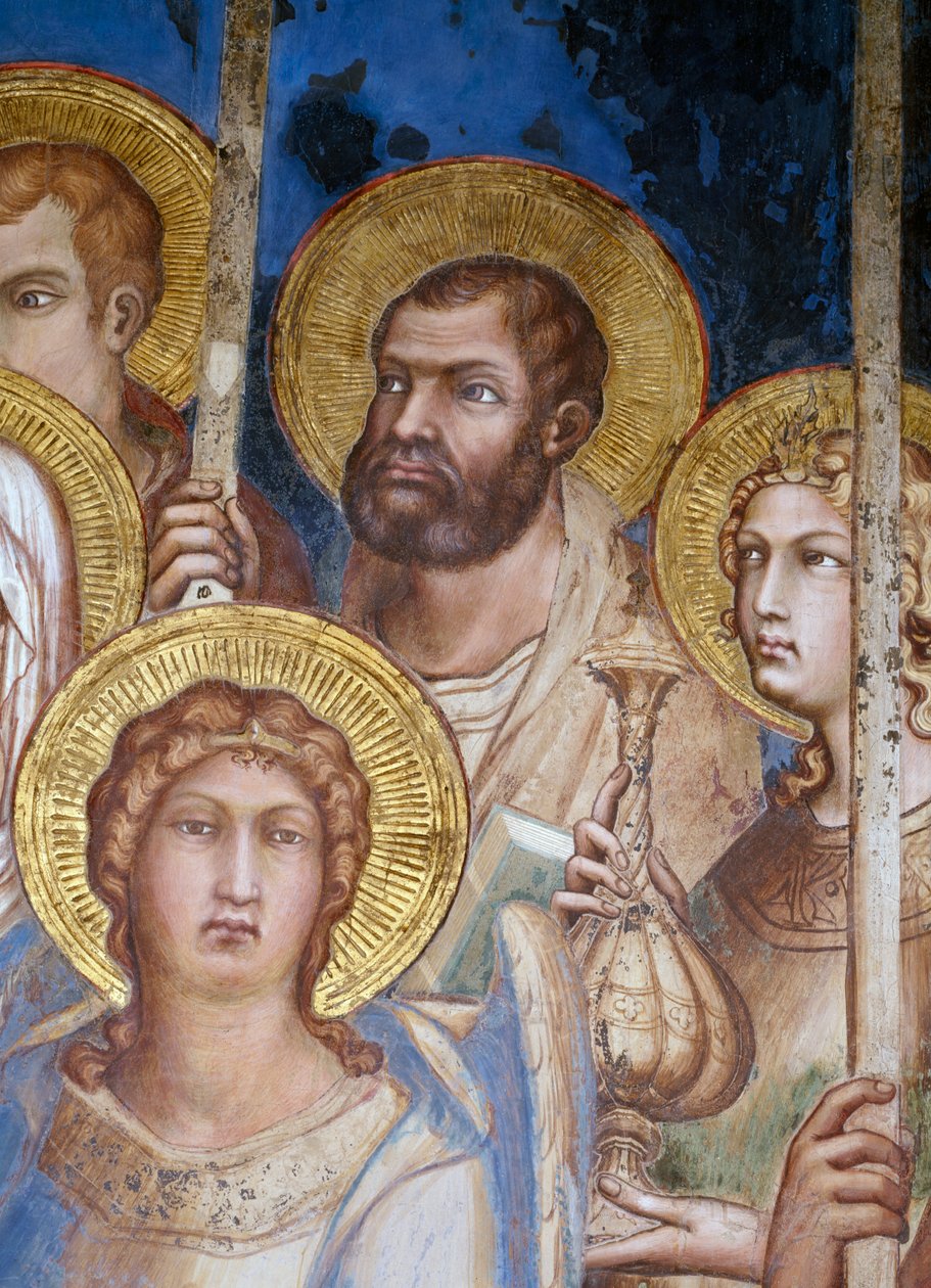Maesta, fragment świętych, fresk z 1315 r autorstwa Simone Martini
