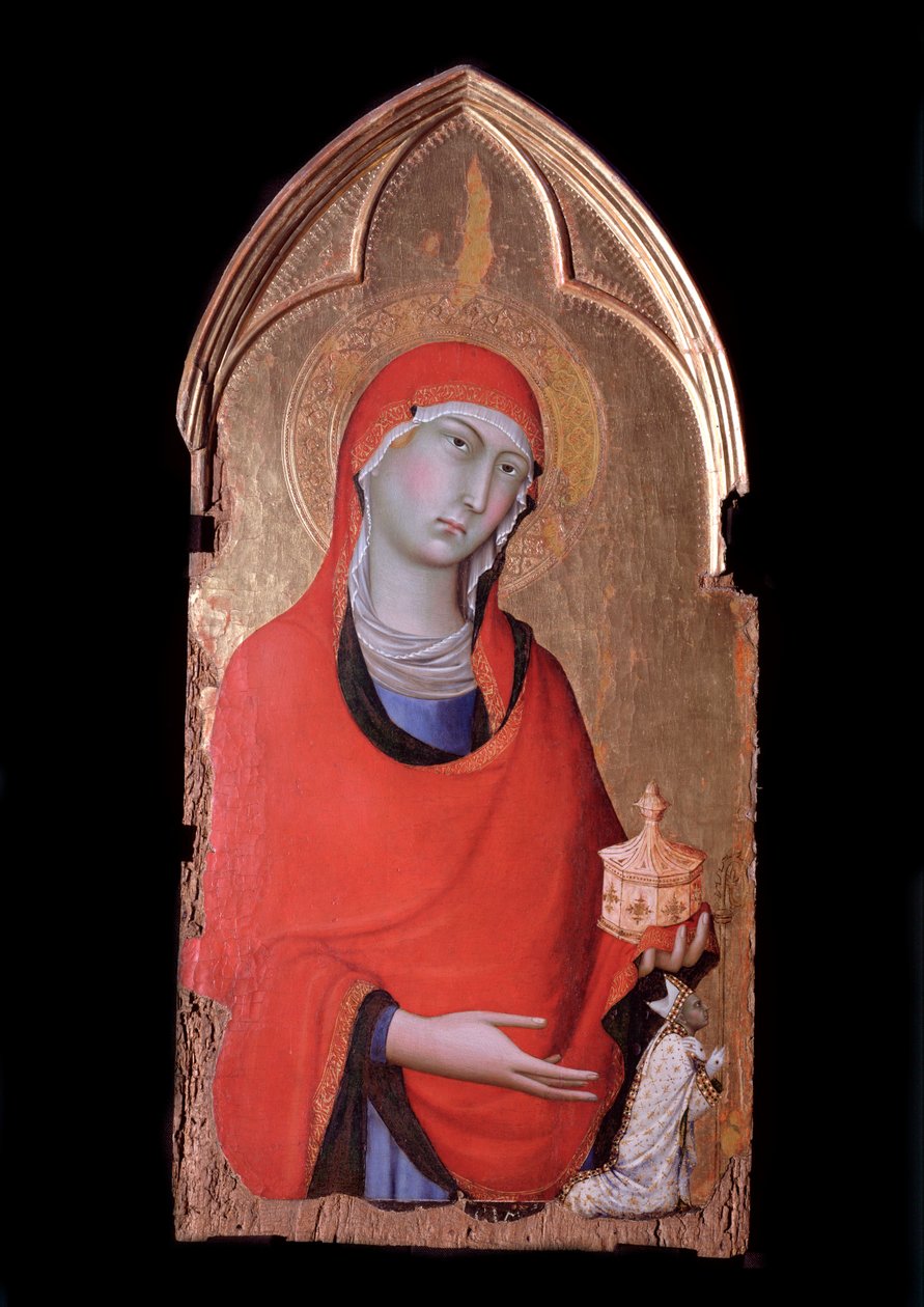 poliptyk Orvieto, Maria Magdalena i darczyńca -Tempera na drewnie, ok.1321 autorstwa Simone Martini
