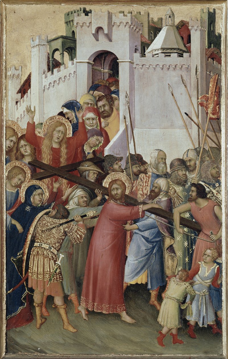 Poliptyk Orsini: Chrystus niosący krzyż (olej na desce, ok. 1333) autorstwa Simone Martini