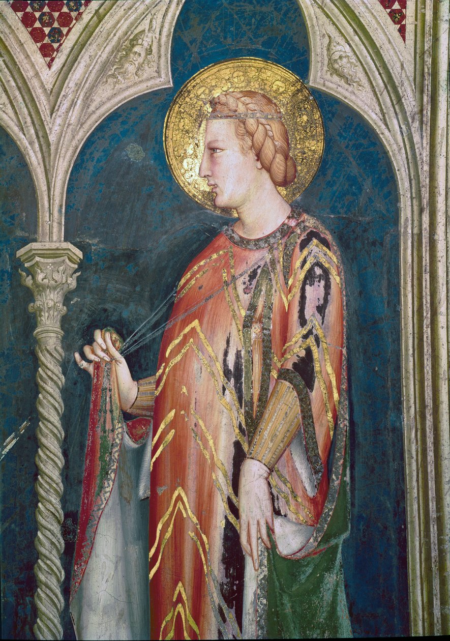 Św Elżbieta Węgierska (detal, fresk) autorstwa Simone Martini