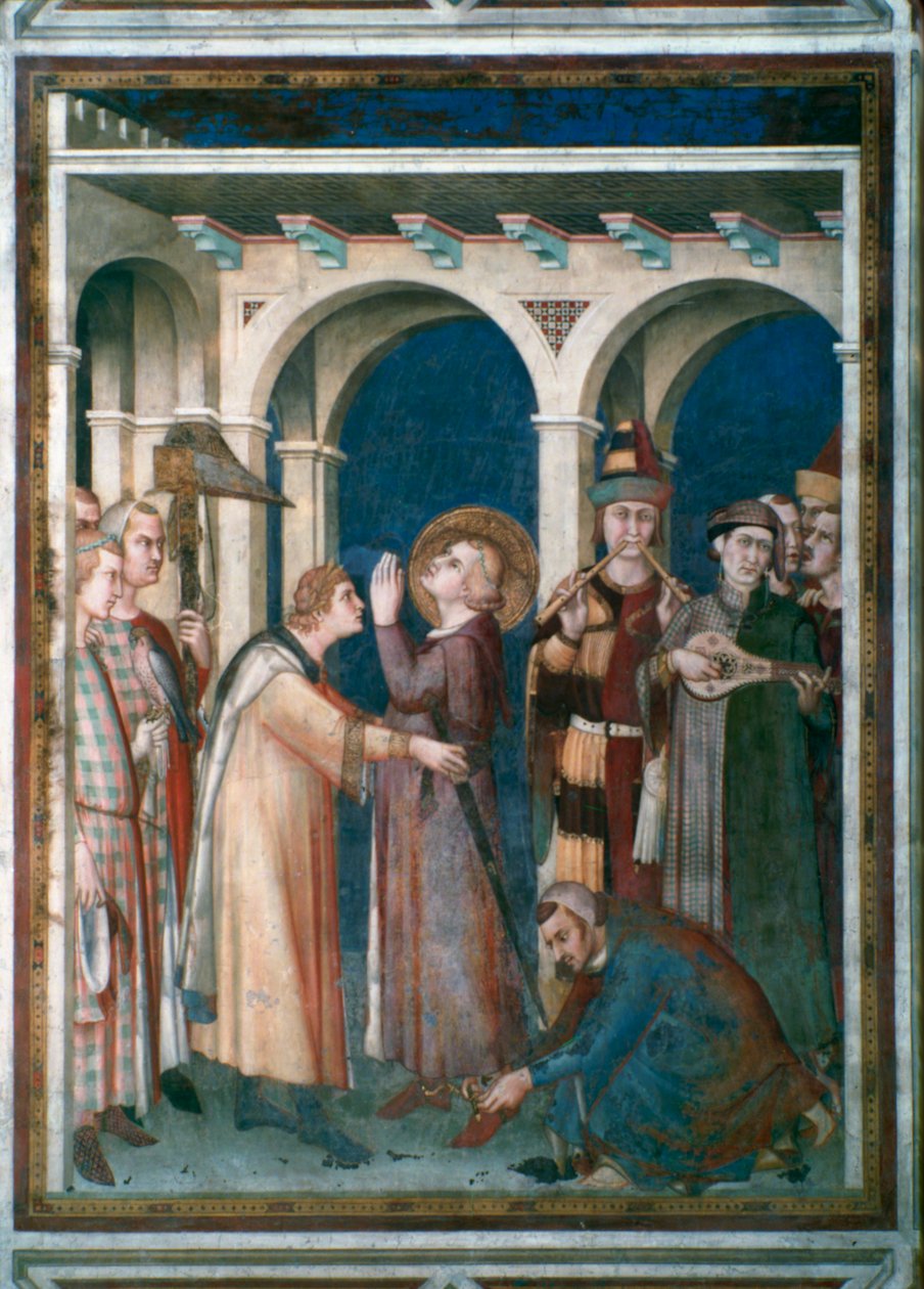 Św. Marcin otrzymuje tytuł szlachecki, 1312-1317. autorstwa Simone Martini
