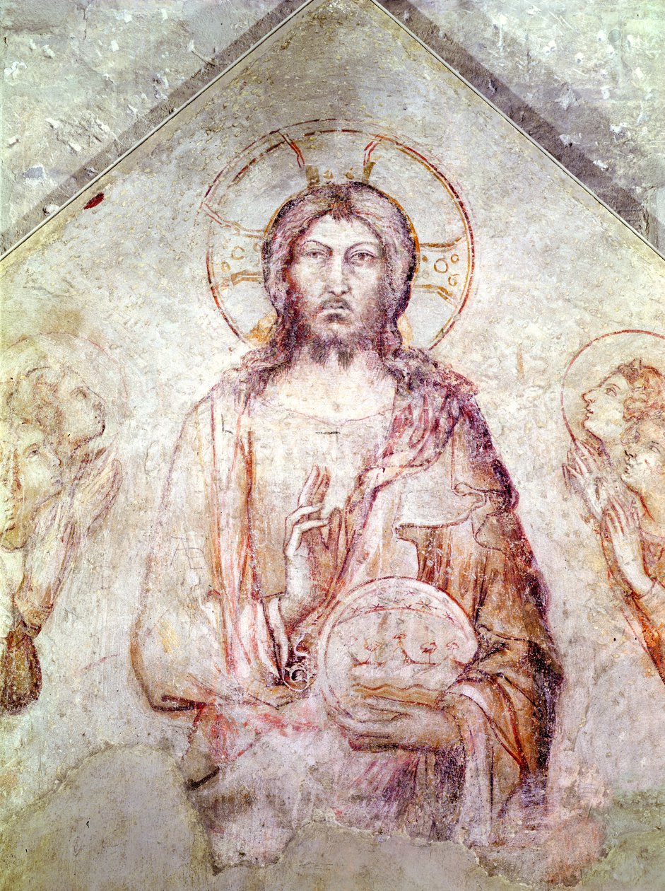 Tympanon przedstawiający błogosławieństwo Zbawiciela, 1341 (szczegół) (zob. także 195591) autorstwa Simone Martini