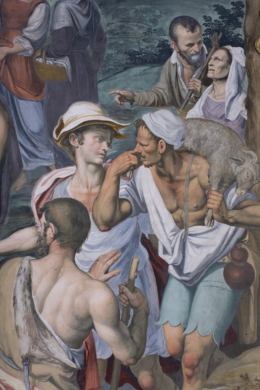 Adoracja pasterzy, 1578-82 (detal 3497111) autorstwa Simone Veneziano Peterzano