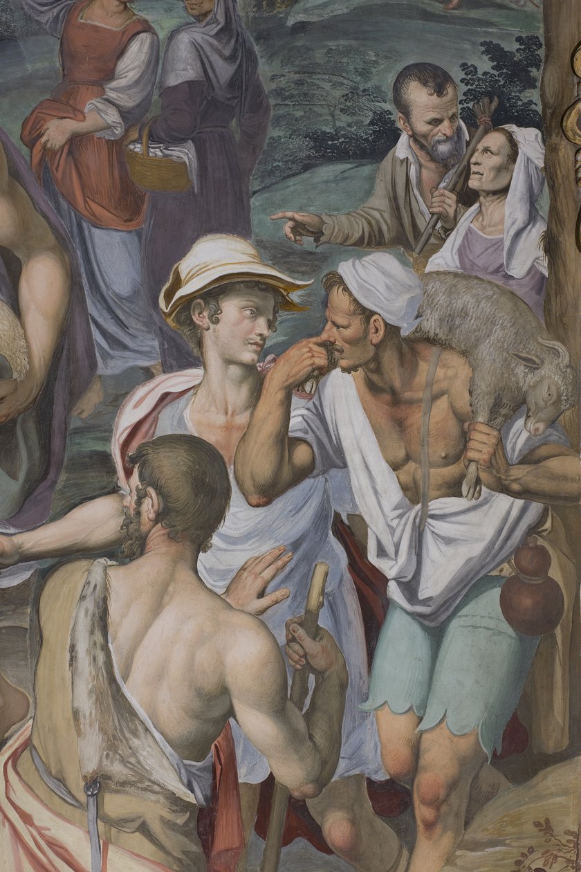 Adoracja pasterzy, 1578-82 (detal 3497111) autorstwa Simone Veneziano Peterzano