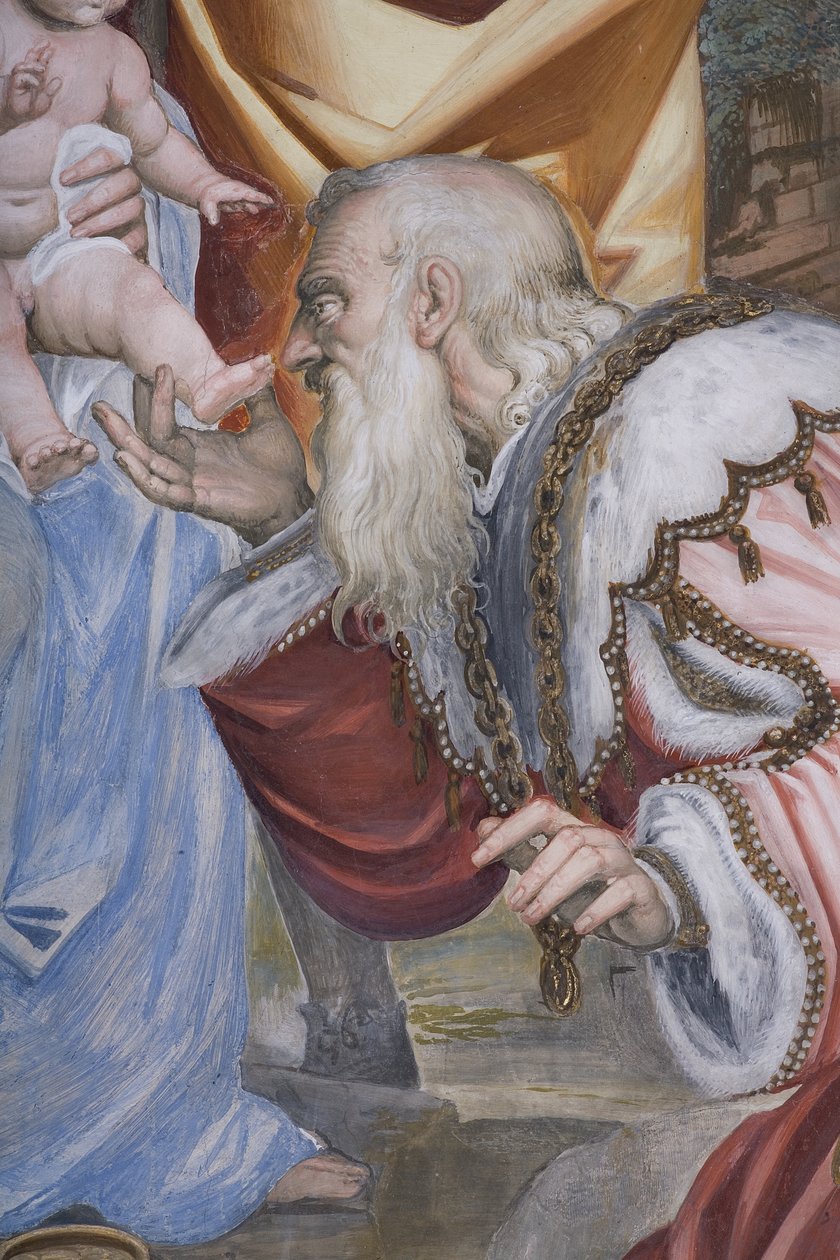 Adoracja Trzech Króli, Prezbiterium, 1578-82 (detal z 3497103) autorstwa Simone Veneziano Peterzano
