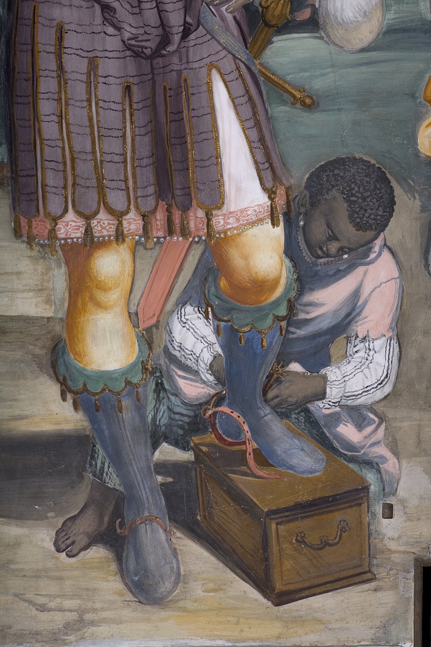 Adoracja Trzech Króli, Prezbiterium, 1578-82 (detal z 3497103) autorstwa Simone Veneziano Peterzano