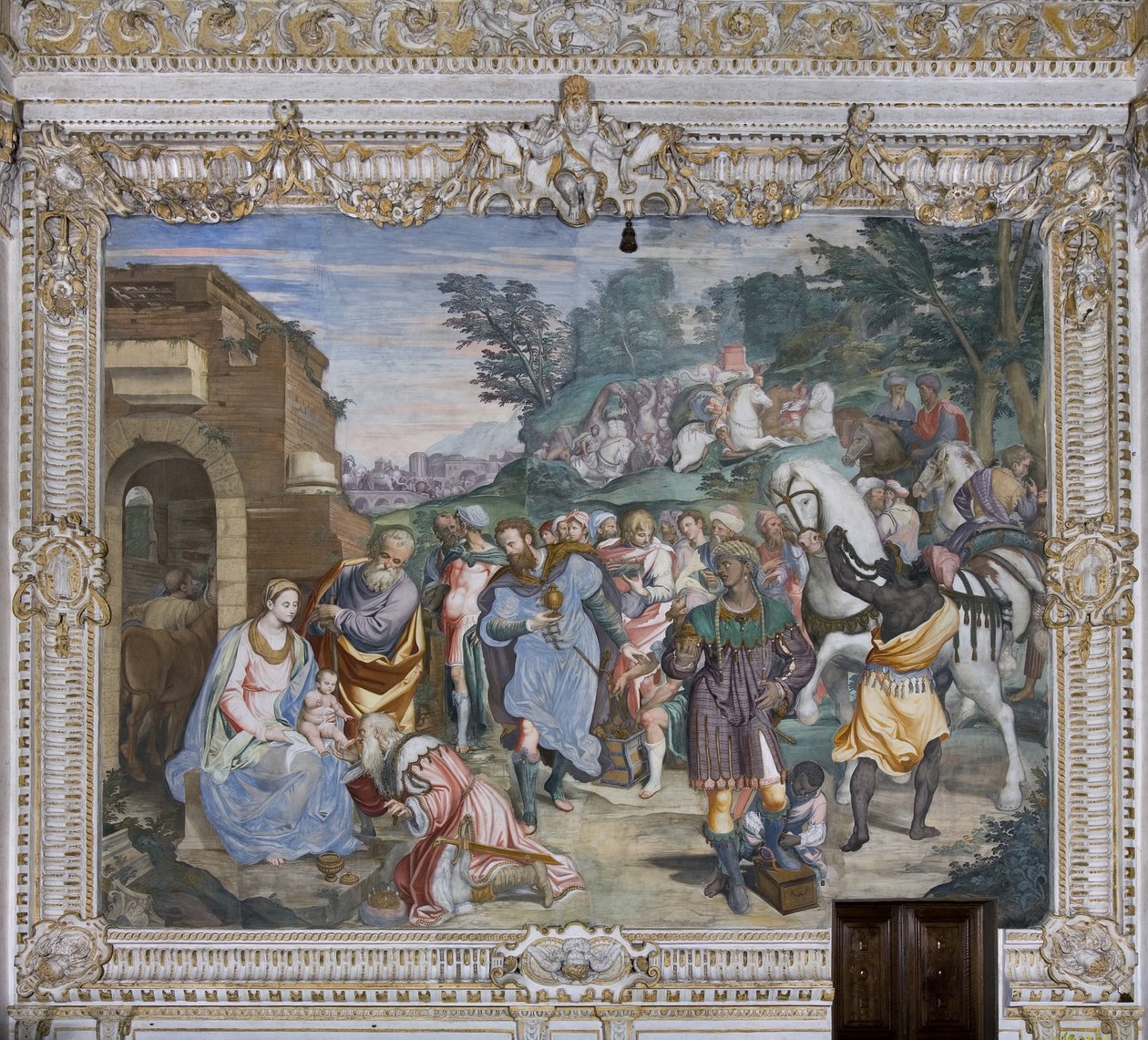 Adoracja Trzech Króli, Prezbiterium, 1578-82 autorstwa Simone Veneziano Peterzano