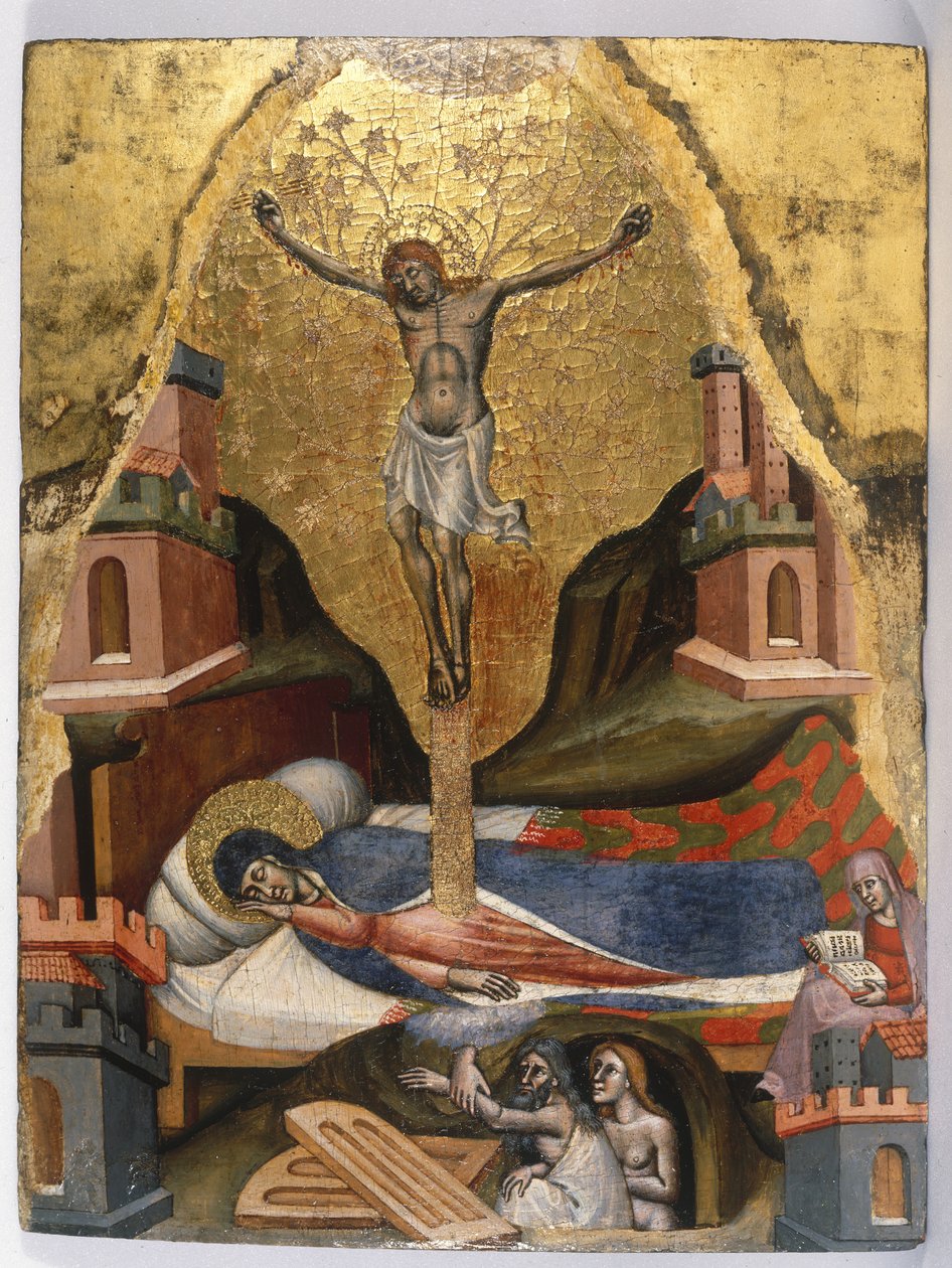 The Dream of the Virgin, ok. 1365–80 (tempera jajeczna i złocenie na panelu z drewna iglastego) autorstwa Simone dei Crocifissi