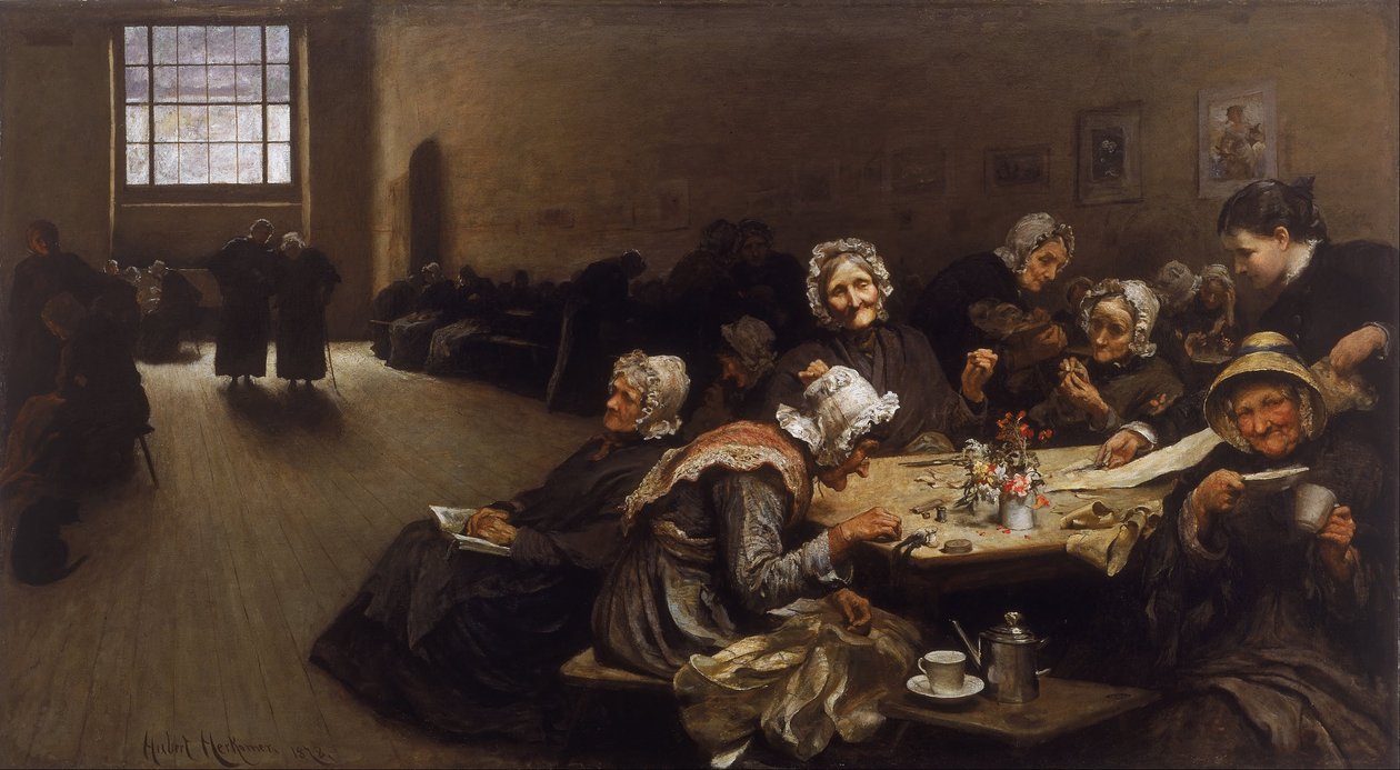 Eventide- Scena w Westminster Union autorstwa Hubert von Herkomer