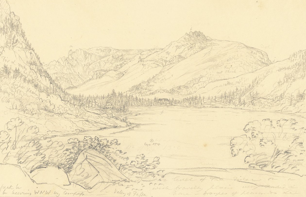 Dolina Fassa z przeciwnego Gries autorstwa Sir John Frederick William Herschel