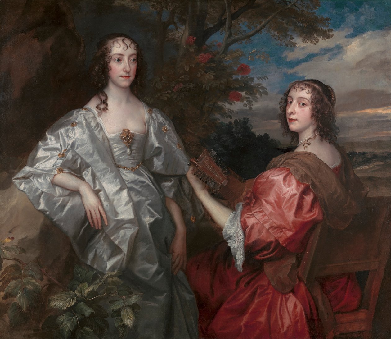 Katherine, hrabina Chesterfield i Lucy, hrabina Huntingdon autorstwa Sir Anthony Van Dyck, and studio