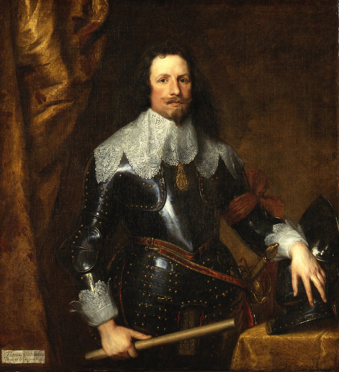 Portret Tomasza Franciszka z Sabaudii, księcia Carignano 1596-1656. autorstwa Sir Anthony van Dyck