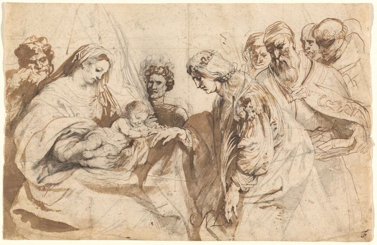 Mistyczne małżeństwo św Katarzyny autorstwa Sir Anthony van Dyck