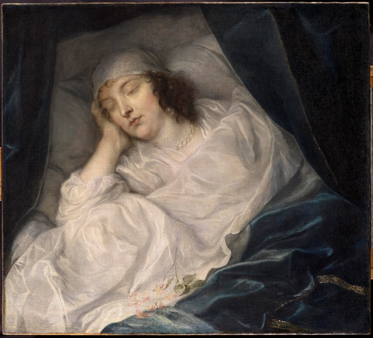 Venetia, Lady Digby, na łożu śmierci autorstwa Sir Anthony van Dyck