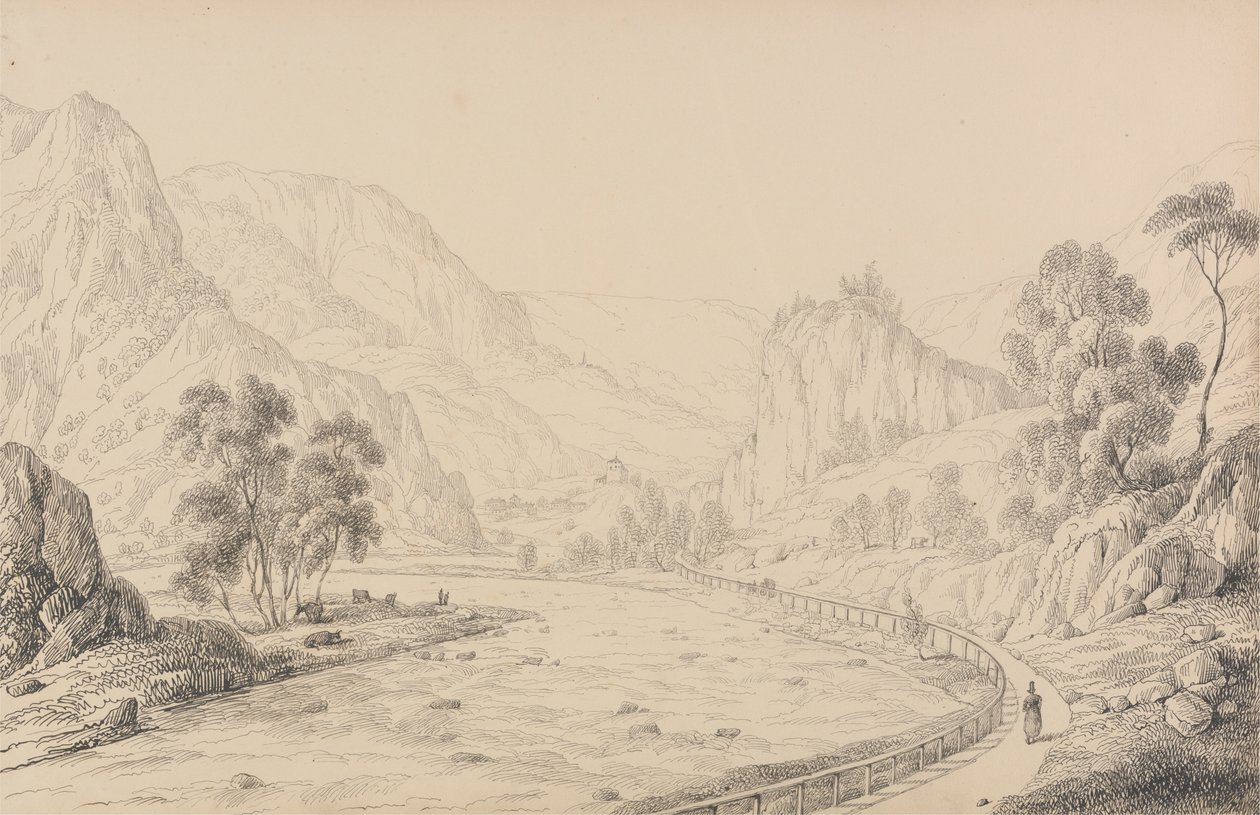 Album 30 widoków w Tyrolu i we Włoszech: między Brixen a Klausen - Tyrol, 27 października 1840 autorstwa Sir Charles D