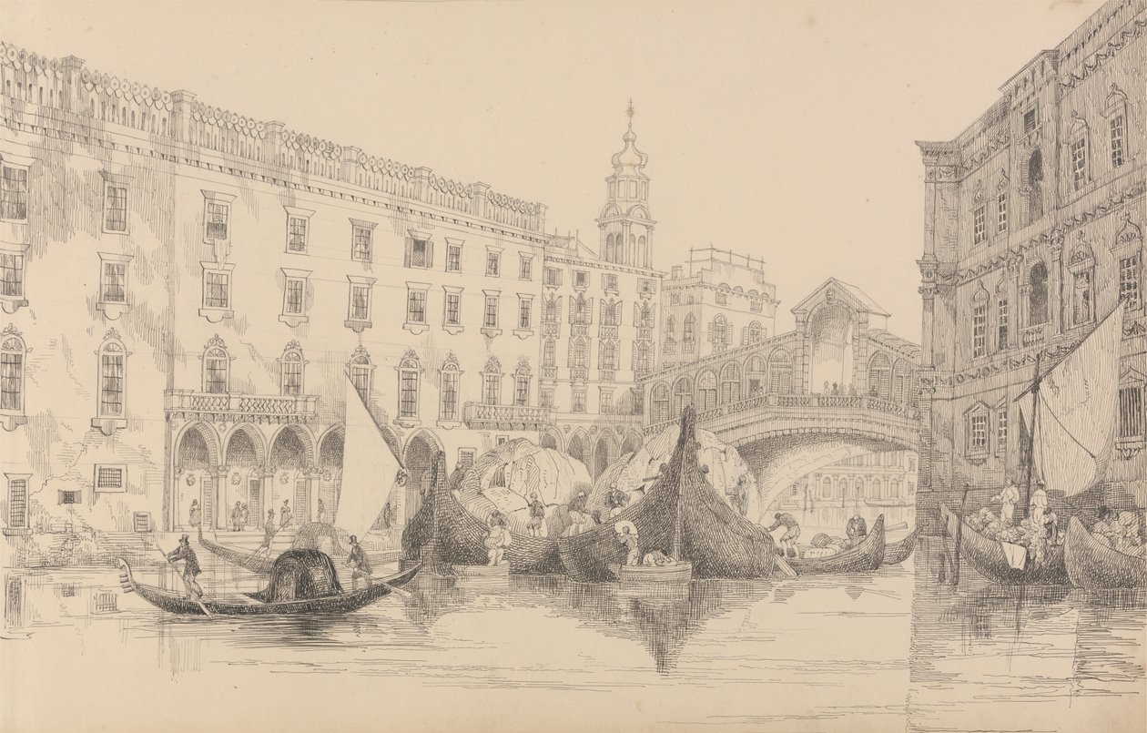 Album 30 widoków w Tyrolu i we Włoszech: Rialto - Wenecja 8 listopada 1840 autorstwa Sir Charles D