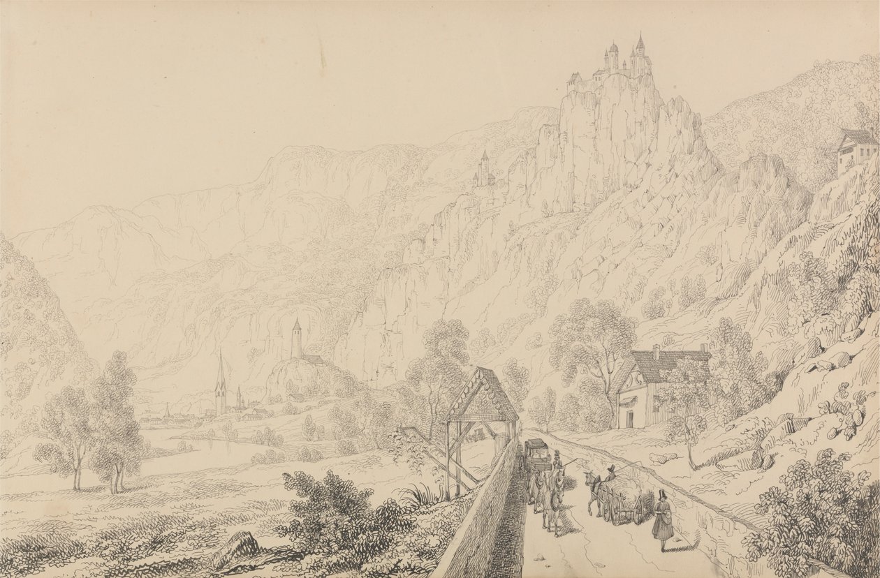 Album 30 widoków w Tyrolu i we Włoszech: Ruiny klasztoru Seben koło Klausen, 27 października 1840 autorstwa Sir Charles D