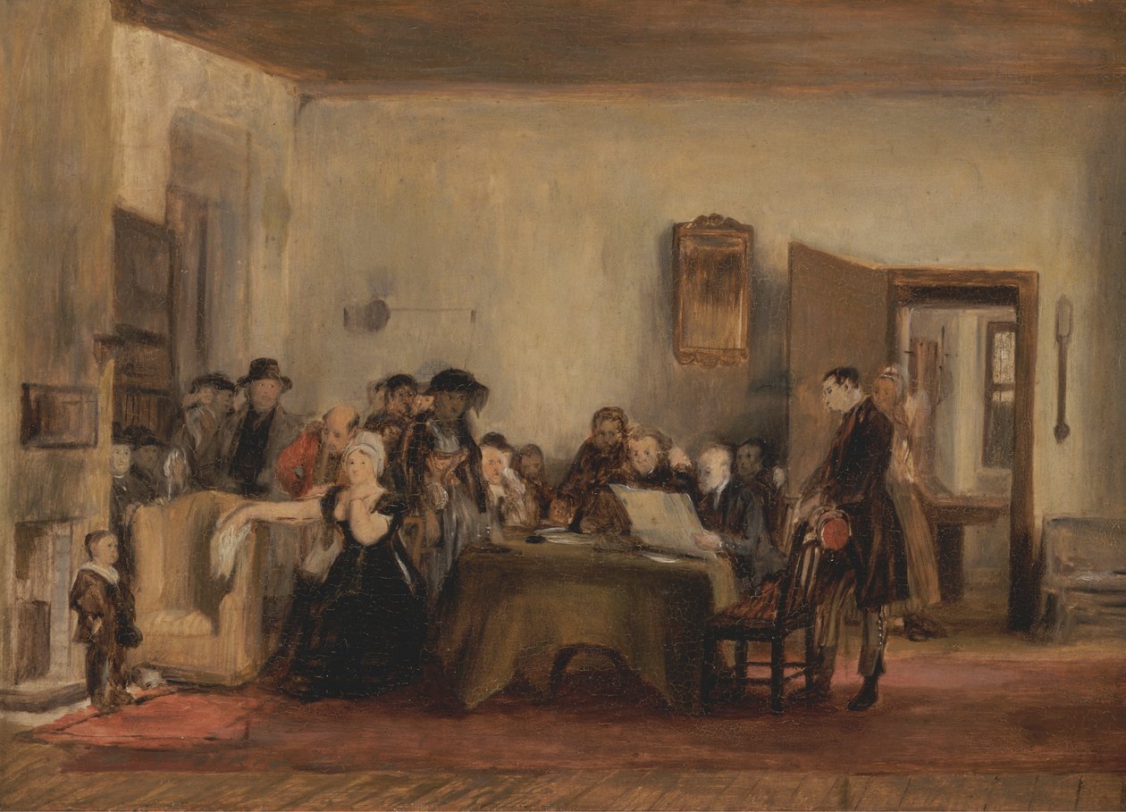 Szkic do „Czytania testamentu” autorstwa Sir David Wilkie