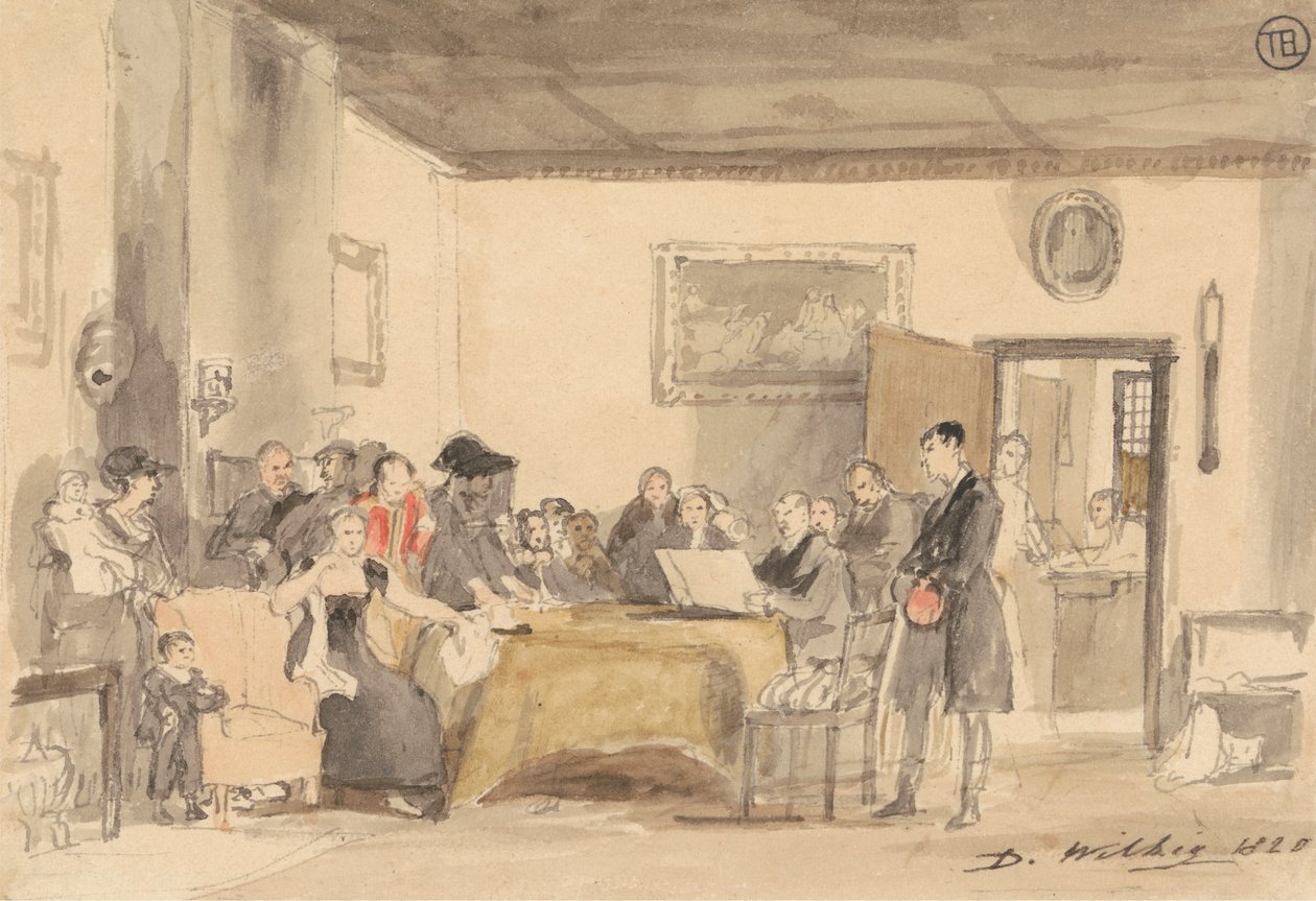Estudo para polonês "Lendo o Testamento" autorstwa Sir David Wilkie
