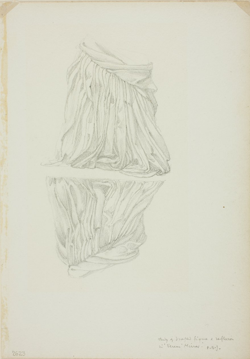 Draped Figure and Reflection, studium dla Mirror of Venus autorstwa Sir Edward Burne Jones