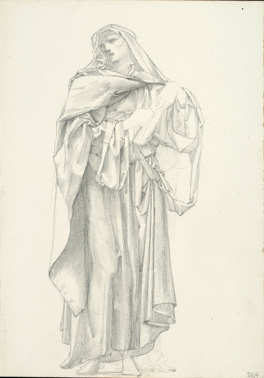 Drapowana figura mężczyzny (szkicownik #2614) autorstwa Sir Edward Burne Jones