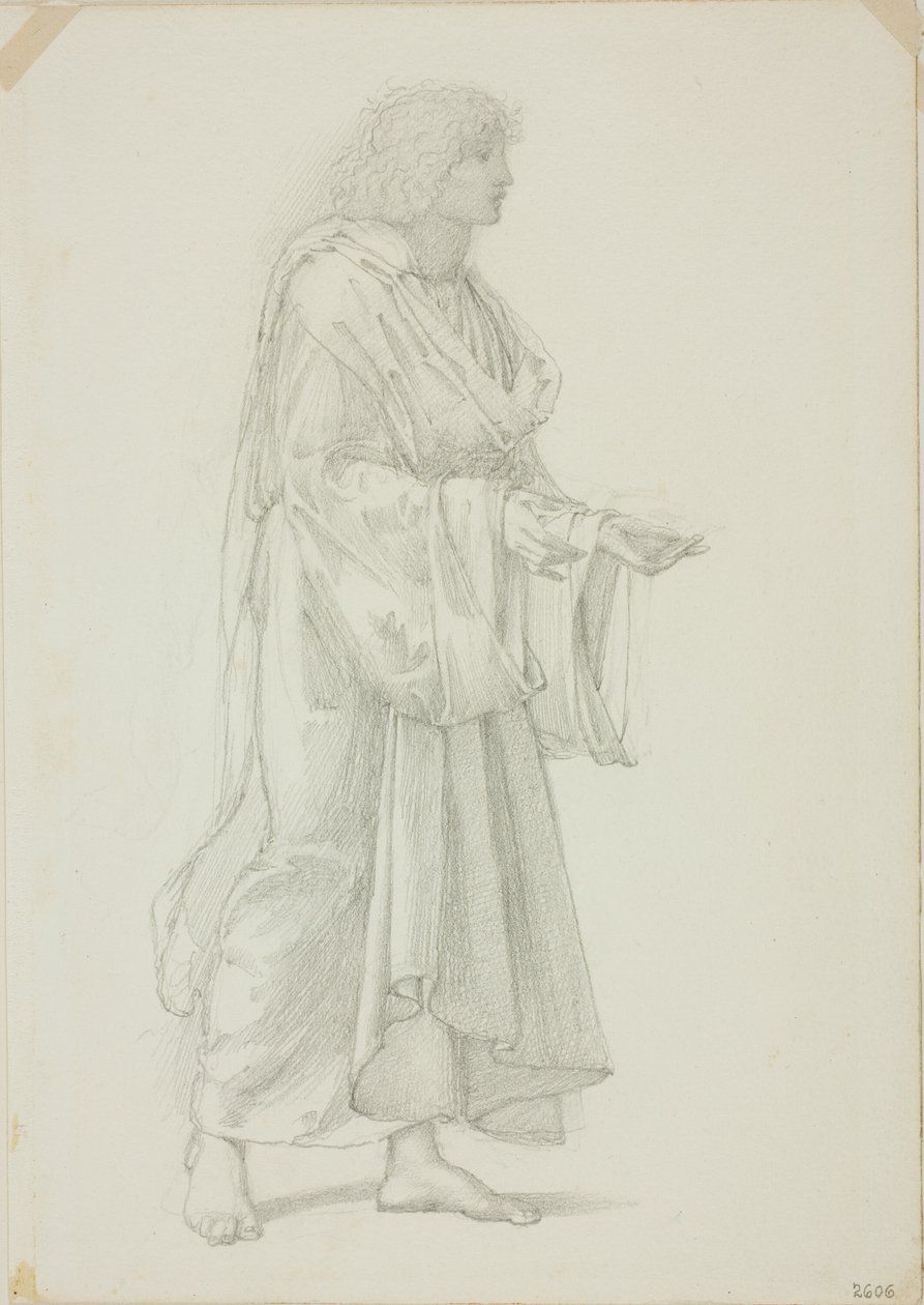 Drapowana stojąca postać męska autorstwa Sir Edward Burne Jones