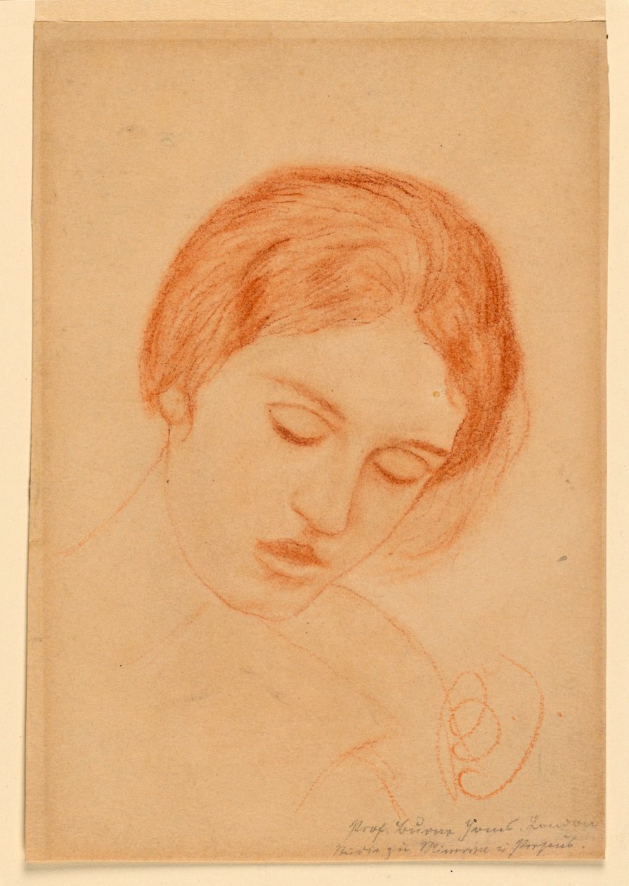 Głowa kobiety autorstwa Sir Edward Burne Jones