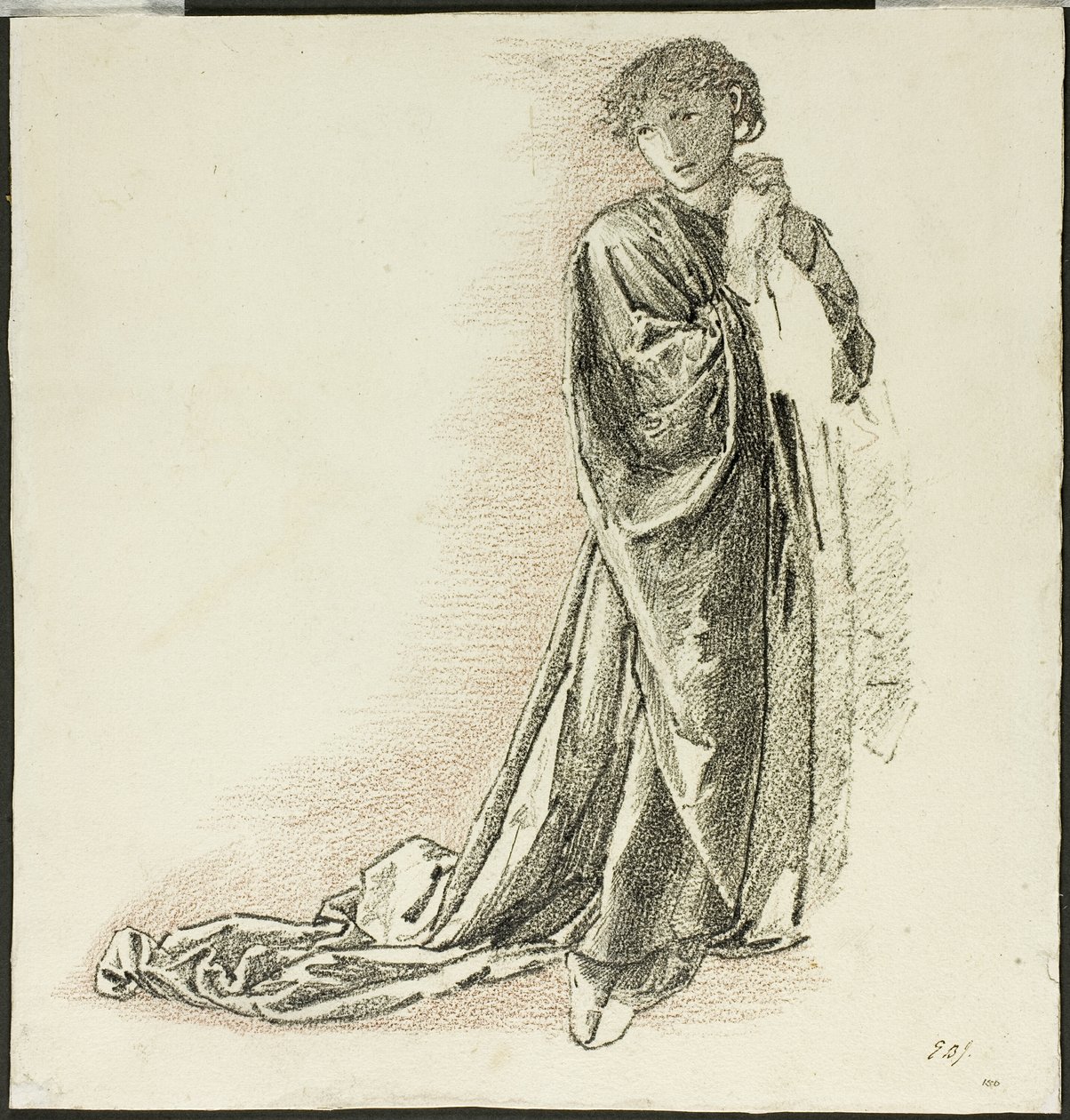 Klęcząca drapowana postać autorstwa Sir Edward Burne Jones
