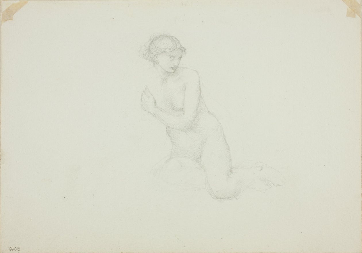 Siedząca kobieta nago autorstwa Sir Edward Burne Jones