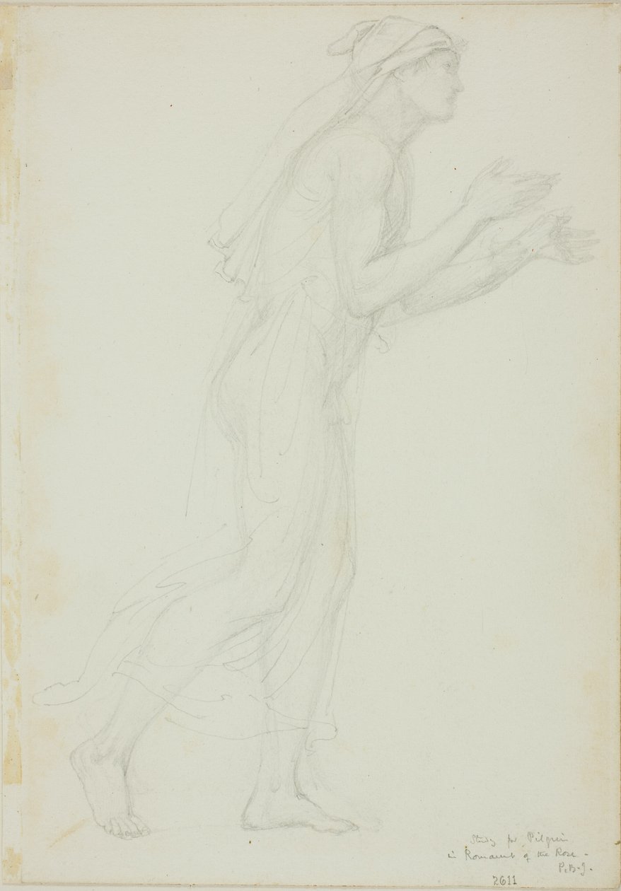 Studiuj dla pielgrzyma w Rzymie Róży autorstwa Sir Edward Burne Jones