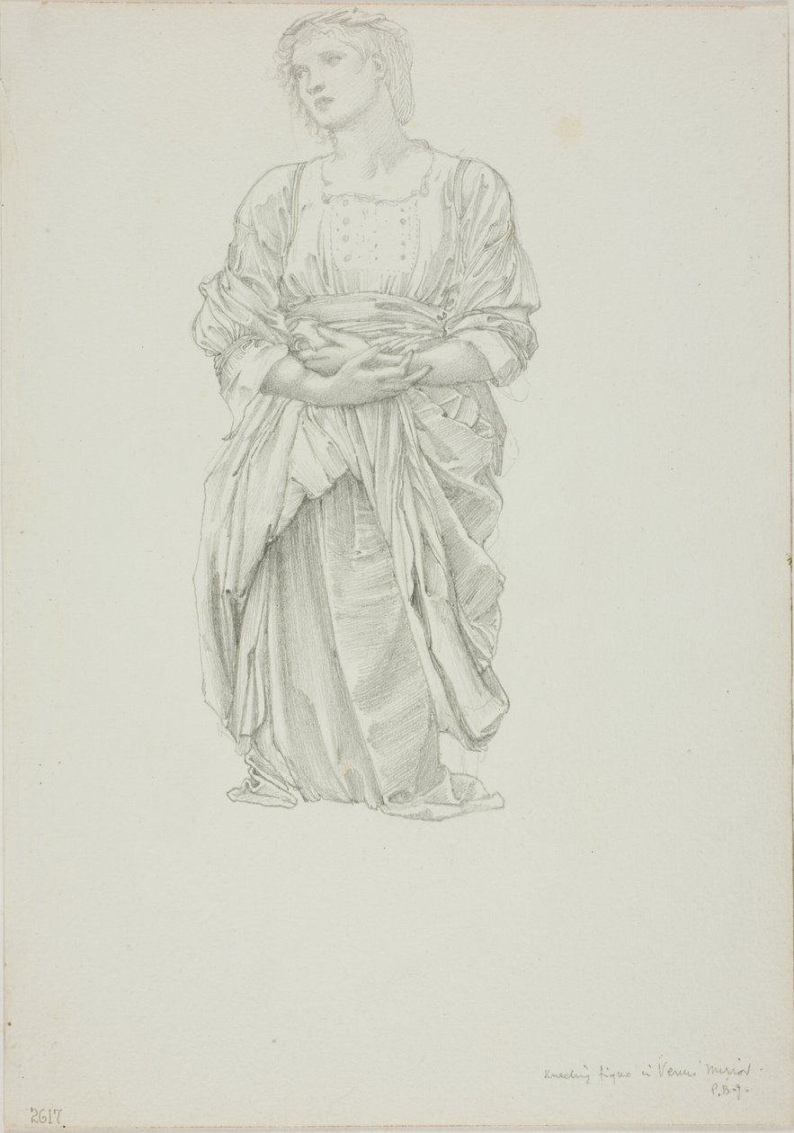 Studium do "Lustra Wenus": Klęcząca postać kobieca autorstwa Sir Edward Burne Jones