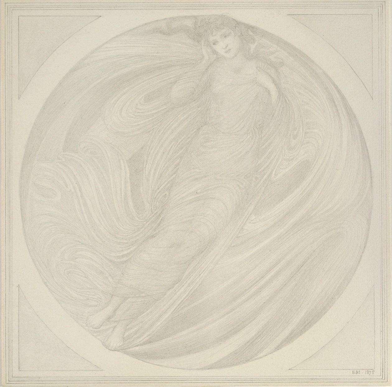 Eurydyka unosząca się wśród płomieni, 1872-1875 autorstwa Sir Edward Coley Burne Jones