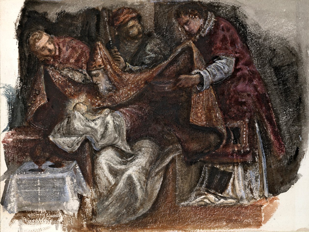 Studium z Obrzezania Tintoretta w Scuola Grande di San Rocco, 1862 autorstwa Sir Edward Coley Burne Jones