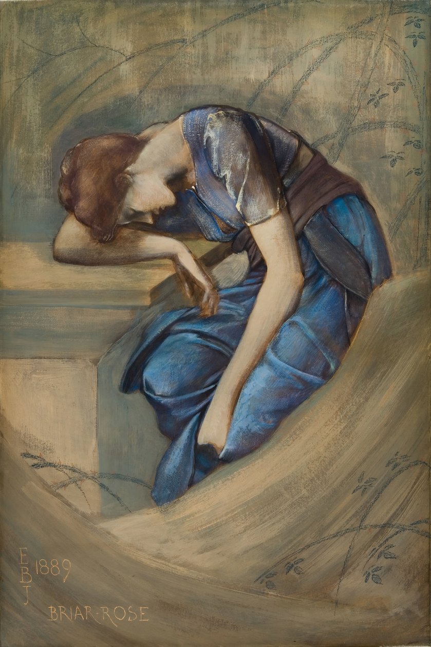 Seria Briar Rose - studium dla „Dwór ogrodowy”, 1889. autorstwa Sir Edward Coley Burne Jones