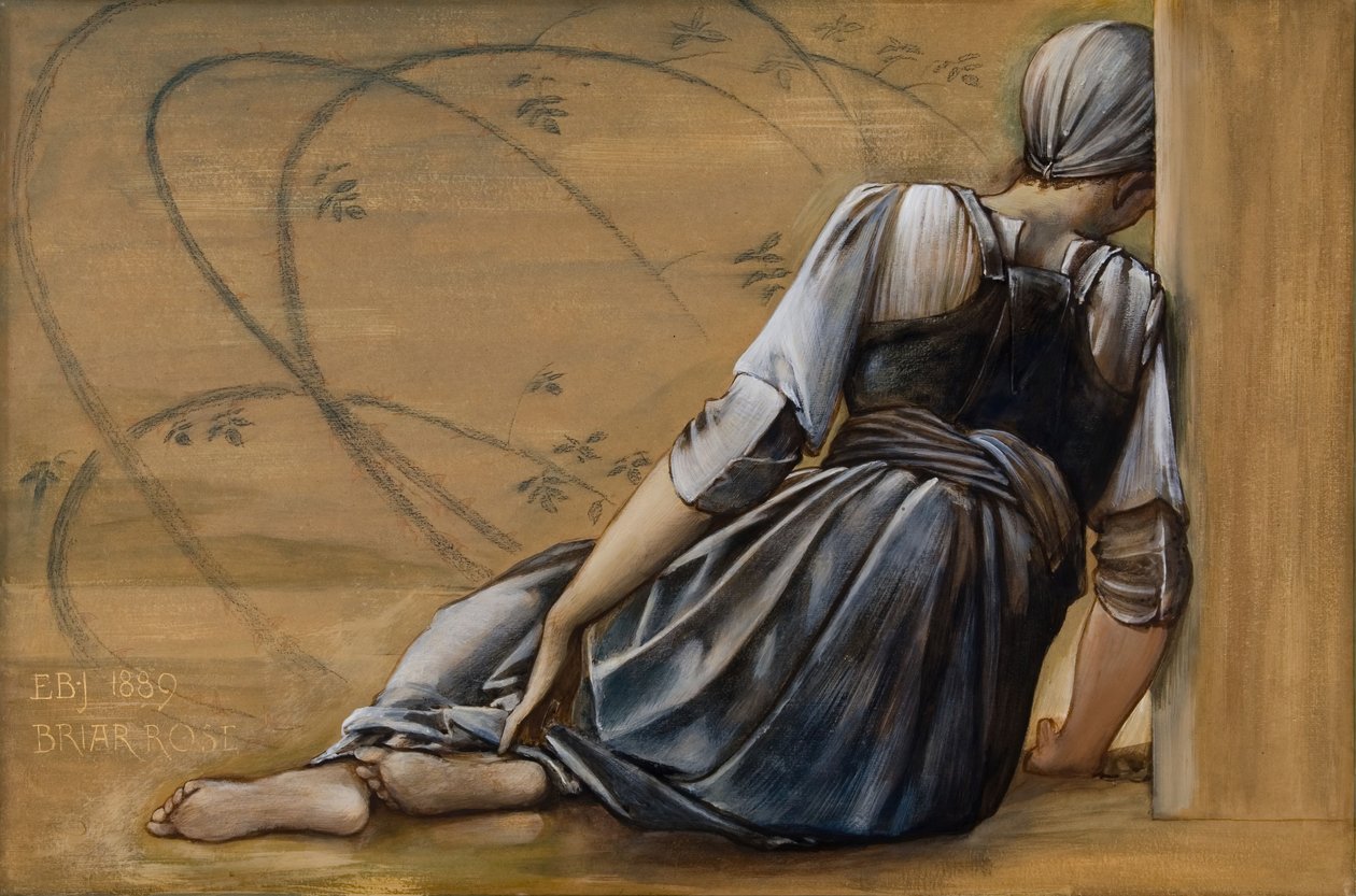 Seria Briar Rose - studium dla „Dwór ogrodowy”, 1889. autorstwa Sir Edward Coley Burne Jones