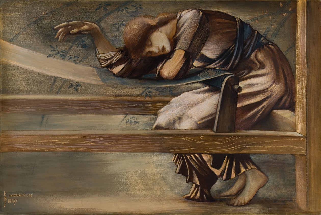 Seria Briar Rose - studium dla „Dwór ogrodowy”, 1889. autorstwa Sir Edward Coley Burne Jones
