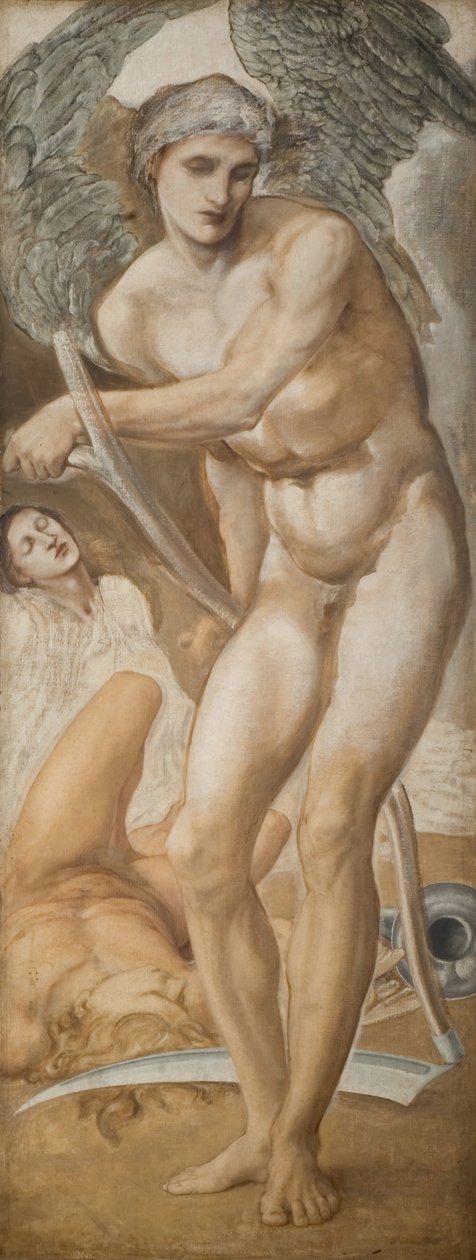 Tryptyk trojański - Studium Zapomnienia podbijającego Sławę, 1875. autorstwa Sir Edward Coley Burne Jones