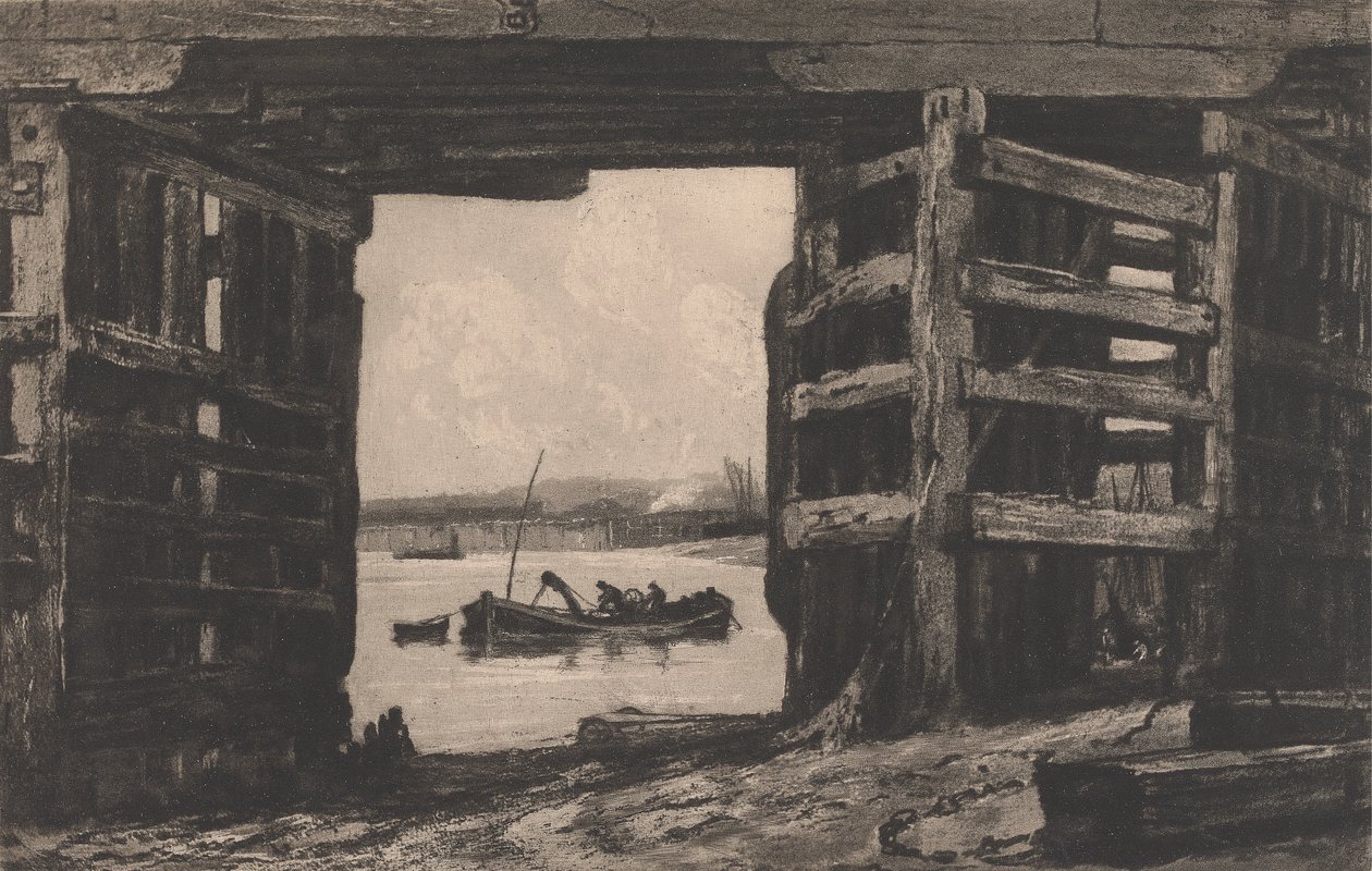 Rozpiętość starego mostu Battersea autorstwa Sir Frank Short