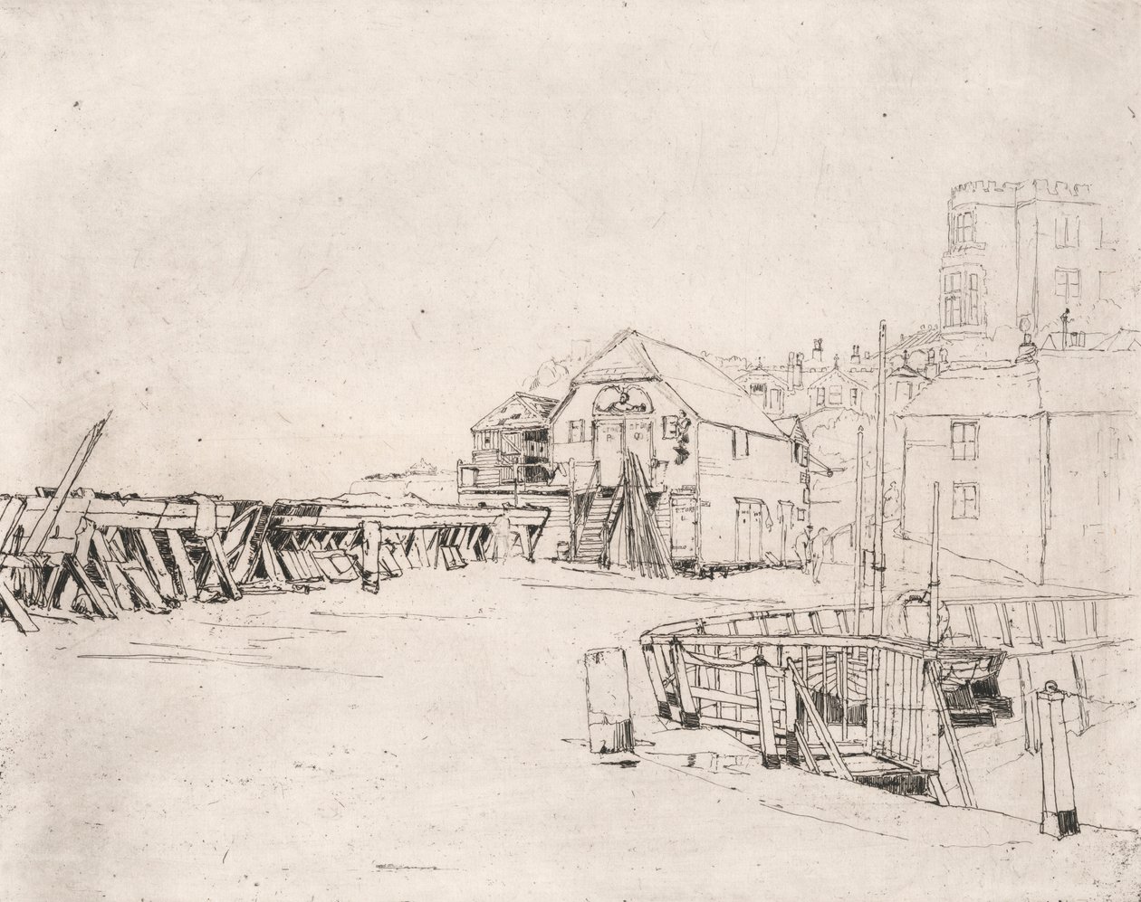 Tratwa „Lusitania” na molo Broadstairs autorstwa Sir Frank Short