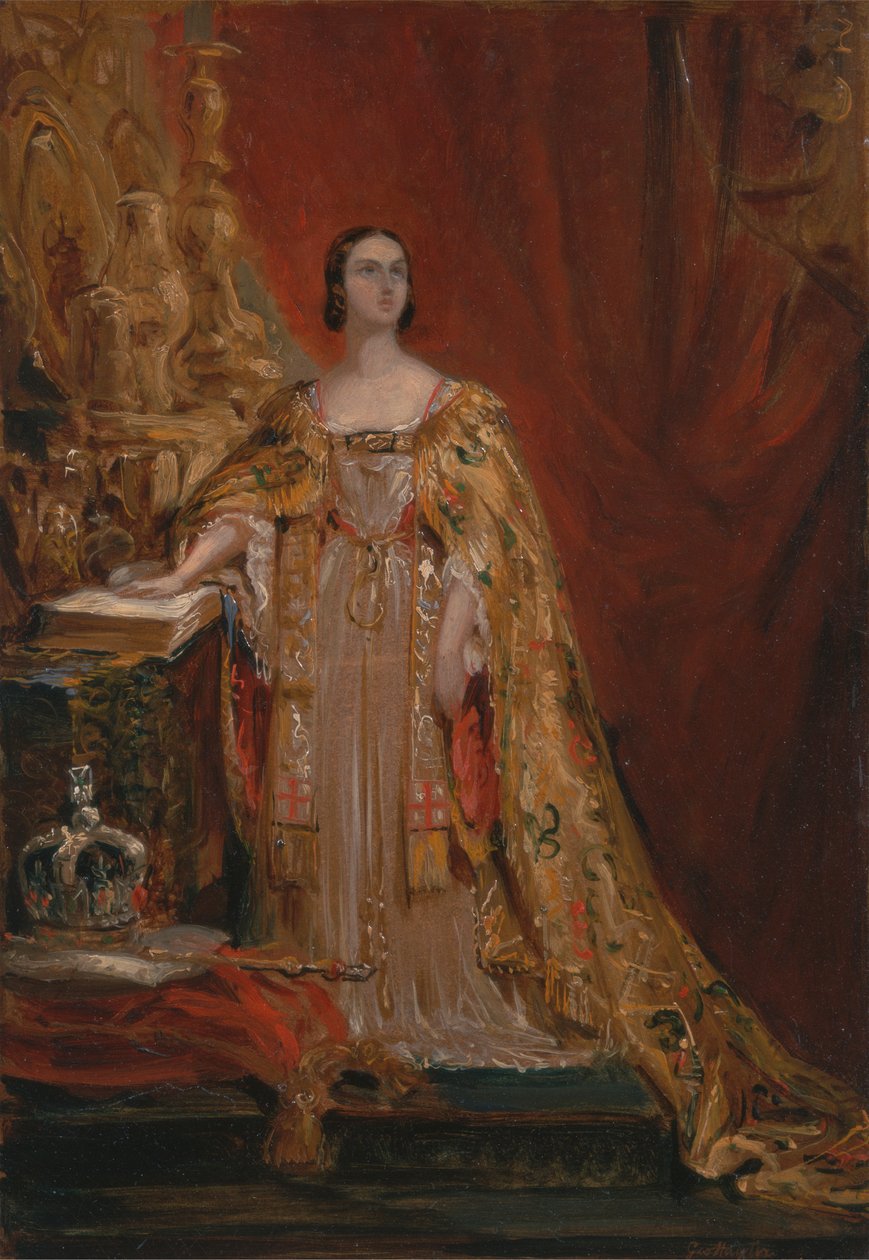 Królowa Wiktoria składająca przysięgę koronacyjną, 28 czerwca 1838 r autorstwa Sir George Hayter