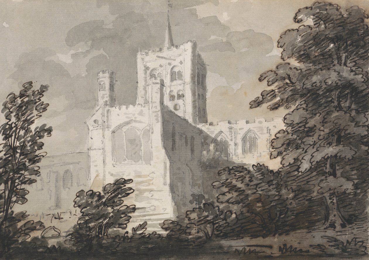 Kościół opactwa w St. Albans autorstwa Sir George Howland Beaumont seventh Baronet