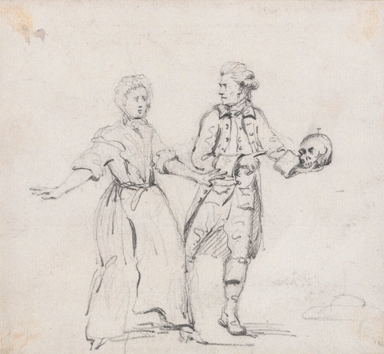 Dwie postacie z czaszką autorstwa Sir George Howland Beaumont seventh Baronet