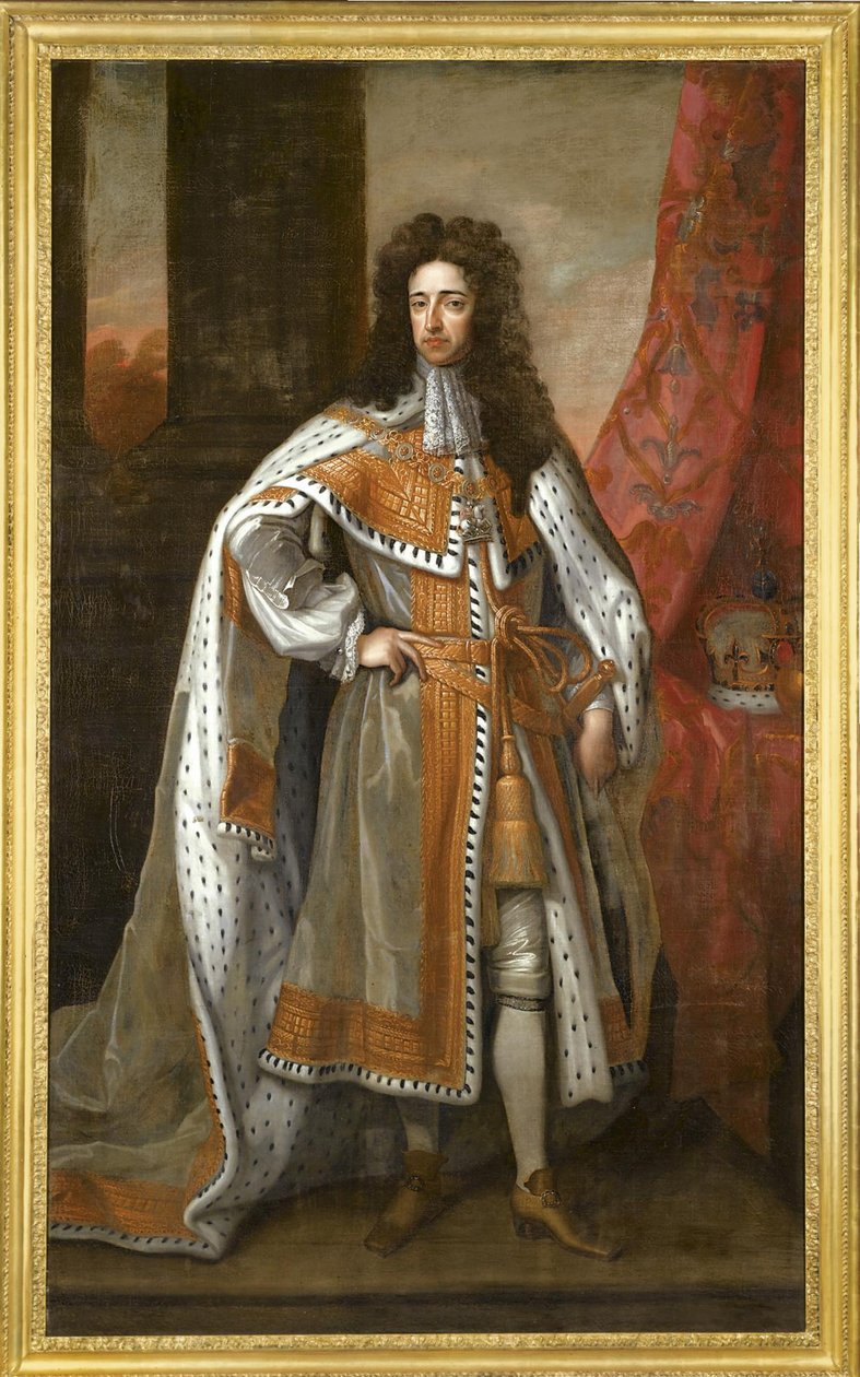 Król Wilhelm III Anglii 1650-1702 w swoich szatach koronacyjnych autorstwa Sir Gotfrey Kneller