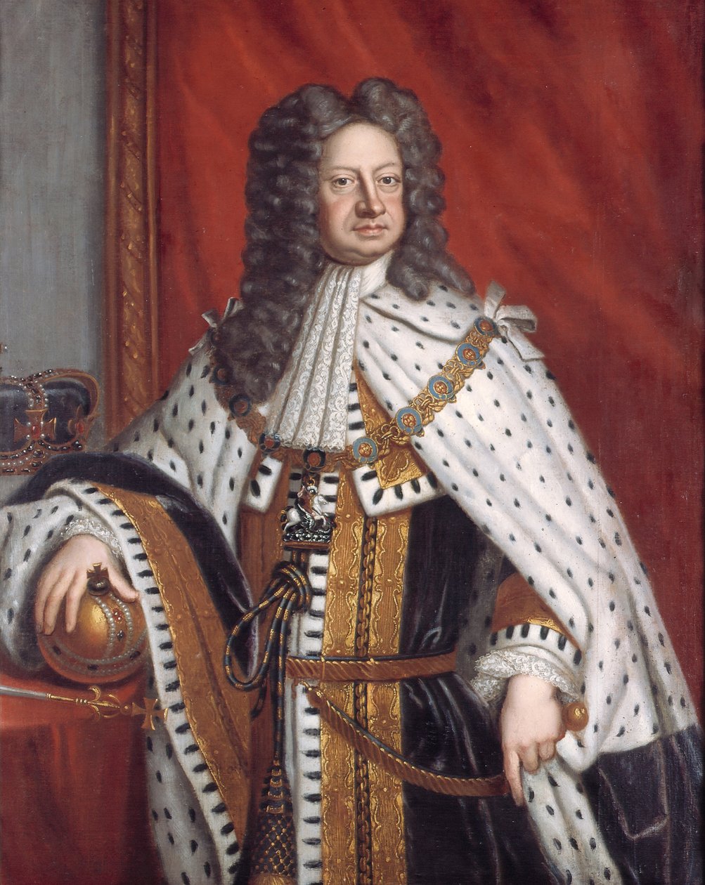 Portret Jerzego I w szacie namaszczenia autorstwa Sir Gotfrey Kneller