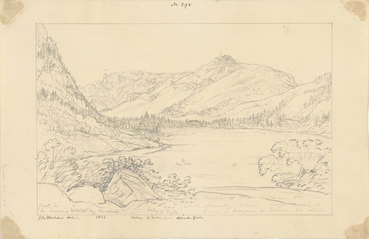 Dolina Fassa z naprzeciwka Gries autorstwa Sir John Frederick William Herschel