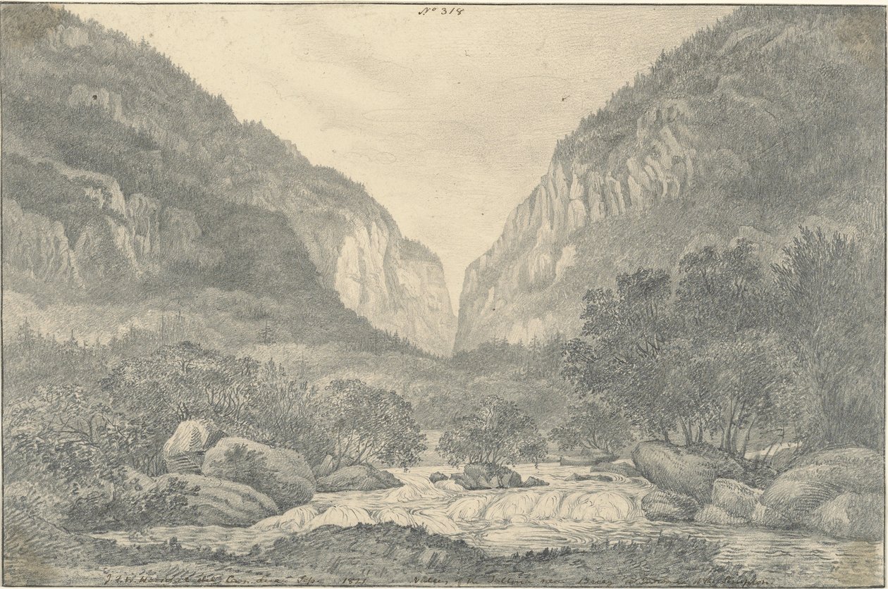 Dolina Saltina w pobliżu Brieg przy wejściu do Simplon autorstwa Sir John Frederick William Herschel
