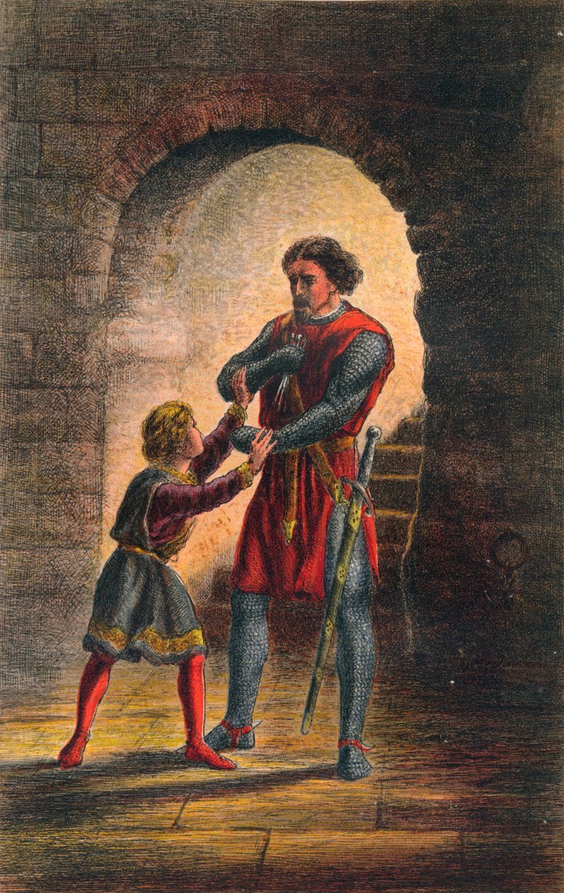 Artur przemawia w Królu Janie: Akt IV, scena I, c1875 autorstwa Sir John Gilbert